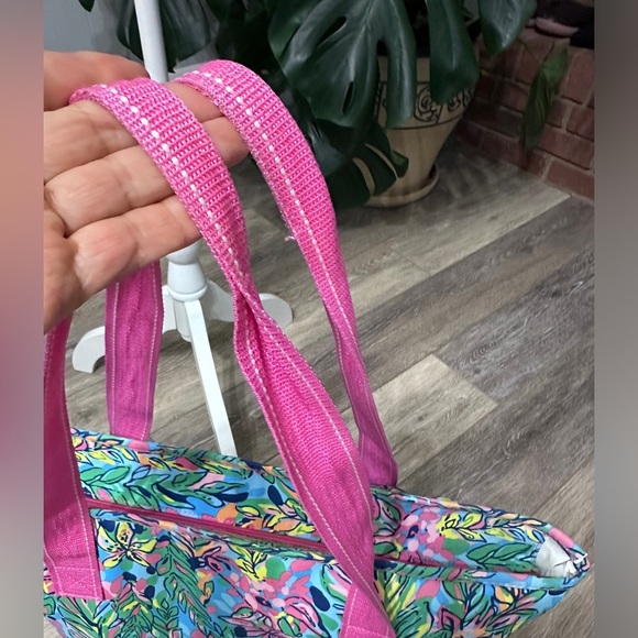 🛍️ Lily Pulitzer XL pink, blue insulated collapsible cooler tote bag - Picture 4 of 14